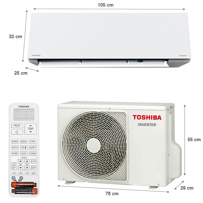 Máy lạnh Toshiba Inverter 2 HP RAS-H18E2KCVG-V - Nhập khẩu nguyên chiếc từ Thái Lan